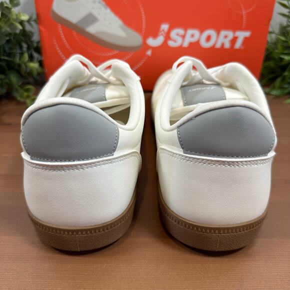 J Sport Women's Cecily White Grey Memory Foam Sneakers Size 8 - Picture 4 of 8